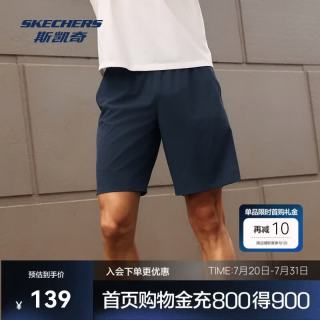 斯凯奇 P226M024 速干透气 黑色 L 运动短裤