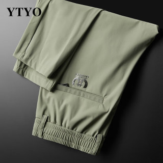 YTYO 高档品牌休闲裤男士夏季薄款冰丝宽松百搭轻奢潮流ins运动新款 小蜜蜂果绿色休闲裤