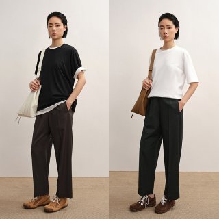 LESS 女士通勤直筒九分裤 2P8E17790
