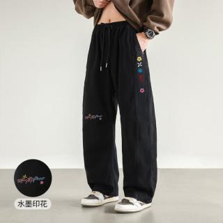 MMOPTOP 户外通勤宽松百搭系绳弯刀裤时尚潮流秋季长裤男