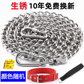 戴联 不锈钢狗链子大型中型小型犬铁链项圈狗绳防咬狗狗狗绳牵引绳狗链