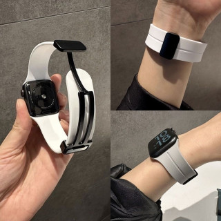 适用苹果S11手表带iwatchs10硅胶磁吸扣高级感S678男女新款se运动