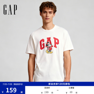 Gap 821805 纯棉卡通印花 白色 XL 男士T恤