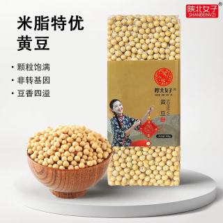 陕北女子 陕北黄豆农家自种粗粮豆浆豆芽颗粒大高蛋白豆子五谷杂粮 黄豆500g*2袋