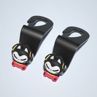 拽猫 汽车挂钩车内后排后座卡通可爱隐形收纳多功能车载座椅背挂勾