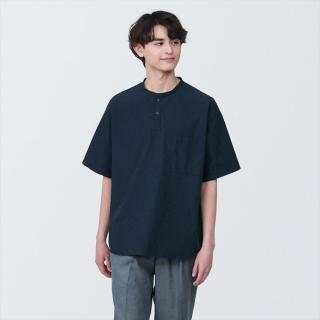 無印良品 MUJI 男式凉感亨利领短袖T恤