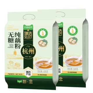 88VIP：天堂 猫超臻选无糖纯藕粉420g*2袋杭州特产天堂牌袋装冲泡无糖藕粉