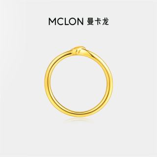 曼卡龙 小绳结黄金戒指 足金 13# 1.13g