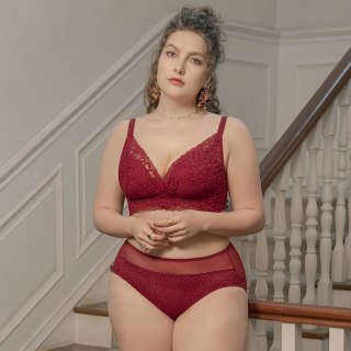 EMMA ROSE EMMAROSE本命年红色大码内裤胖mm低腰三角裤女士宽松加大加肥底裤