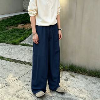 丹铭仁新中式大码休闲裤男莱赛尔亚麻裤青年宽松直筒长裤子学院风哈伦裤