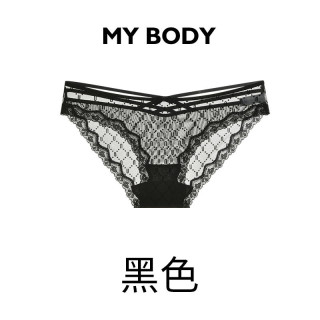 88VIP：MY BODY 3件139|商场同款MYBODY内裤女士性感交叉绑带蕾丝薄款低腰三角裤