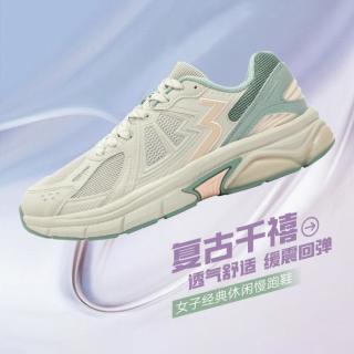361° 开学季网面透气缓震跑步鞋低帮女复古百搭运动休闲鞋