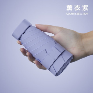 三栖虎 德国品质扁六折迷你黑胶防晒雨伞女感太阳伞