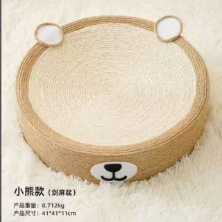 1 爆款猫抓板猫爪窝手工制作剑麻盆跑道猫咪玩具猫不掉屑 小熊款41*41*11 收藏下单