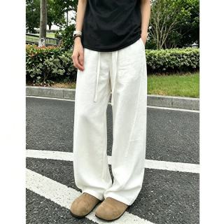 月伊纺 夏季新款美式复古宽松阔腿长裤男莱赛尔直筒裤青年潮流百搭休闲裤