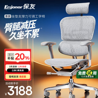 Ergonor 保友金豪E2 Pro人体工学椅 办公椅电脑椅 银白网