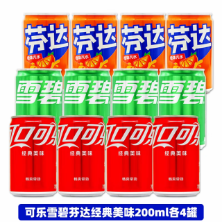 可口可乐 雪碧/芬达 200ml*12罐/24罐 含糖3口味