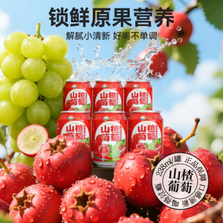 九日 山楂葡萄果肉果汁饮料238ml*10罐