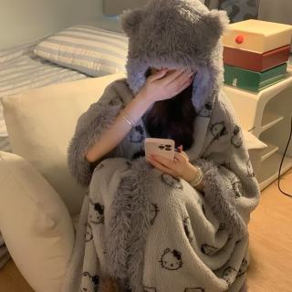 俞兆林 少女睡袍套装 加绒加厚睡衣 珊瑚绒冬季新款软妹家居服斗篷