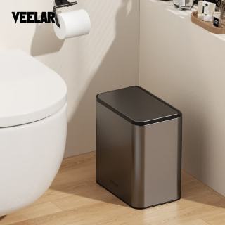 VEELAR 按压式垃圾桶 家用极简风夹窄缝纸篓带盖