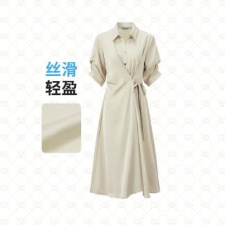 GIOVANNI VALENTINO 女士法式优雅收腰中长款连衣裙