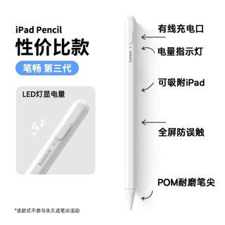 倍思 applepencil电容笔ipad触控笔防误触适用苹果一代2代ipadpencil触屏笔ipencil二代pro平板air手写笔平替