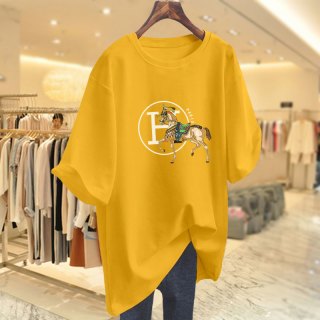 纯棉黑色短袖t恤潮牌女款大码女装宽松夏季洋气遮肚子新款上衣服