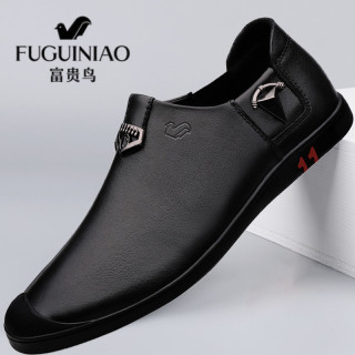 富贵鸟 正品皮鞋男夏季通勤百搭一脚蹬休闲鞋软底透气韩版商务皮鞋
