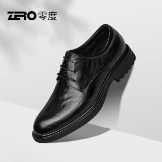 ZERO 「墨痕」ZRO零度男鞋经典商务休闲正装真皮鞋复古压花男士德比婚鞋