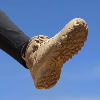 悍途 登山鞋男专业户外爬山装备小麦色男士防水防滑耐磨中帮徒步鞋