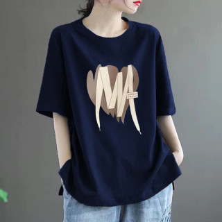 100%纯棉短袖T恤女夏季大码女装200斤百搭宽松显瘦半袖港风上衣薄