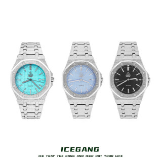 ICEGANG原创华夫格系列磨砂霜金满天星腕表老钱风男女潮流个性