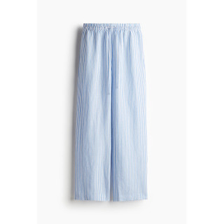 H&M HM女装休闲裤夏季时尚休闲气质柔软宽松直筒亚麻混纺长裤1259065