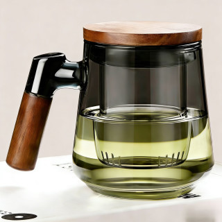 高硼硅玻璃杯泡茶杯茶水分离茶 三件杯