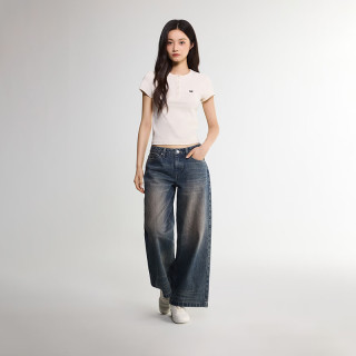 Lee 26早秋新品五袋款430超A阔腿牛仔裤