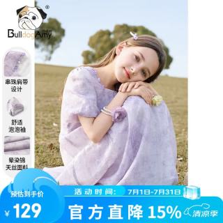 馋嘴狗 童装紫色连衣裙2026春新款洋气儿童公主裙海边度假裙