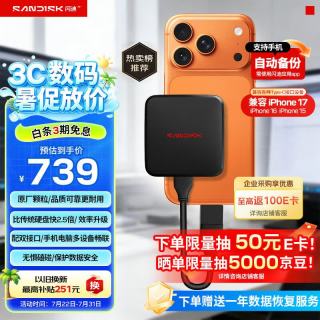 闪迪 SDSSDE11-1T00-Z25 Type-C接口 移动固态硬盘 1TB