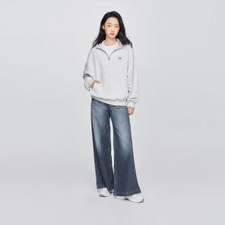 Lee 舒适五袋款设计深蓝色女宽松阔腿牛仔裤
