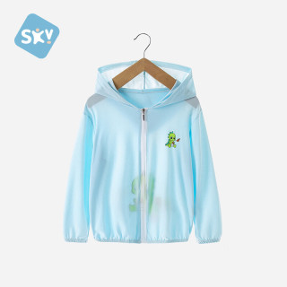 舒贝怡 儿童外套男女童中小童衣服薄款外套夏装连帽上衣皮肤衣卡通外出服 蓝色 150