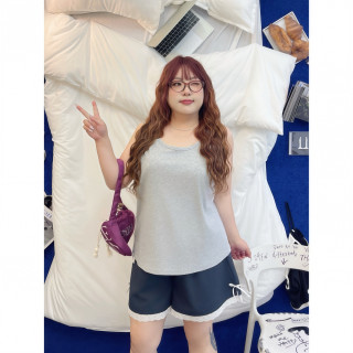 捡漏！花契“安锡湖梦”大码女装夏季简约200斤胖mm小背心18687-C