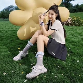 FILA 女鞋运动休闲鞋女薄底芭蕾鞋百搭老爹鞋