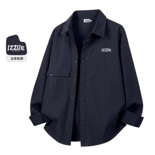 I.T izzue春秋日常运动休闲轻便透气男式长袖衬衫男