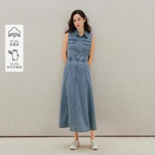 茵曼 女士法式复古牛仔无袖连衣裙 2026