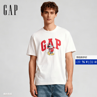 Gap 821805 纯棉卡通印花 白色 XL 男士T恤