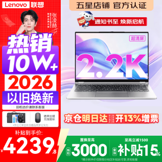 联想 Pro14/Air14/14来酷 2026年补贴15% 新品超轻薄笔记本电脑 联想全国联保 便携手提办公学生本 酷睿i5-13420H 16G 1TB丨14 标配 超清护眼屏