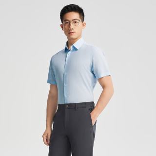 雅戈尔 短袖衬衫男士免烫 全棉