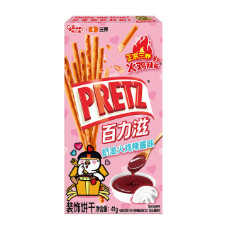 格力高 零食夹心饼干棒 三养奶油火鸡辣酱味