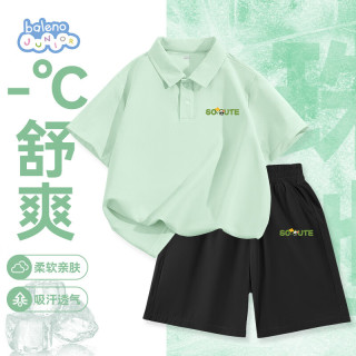 班尼路 男童夏季套装儿童凉感短袖T恤POLO衫薄夏装速干短裤运动服两件套