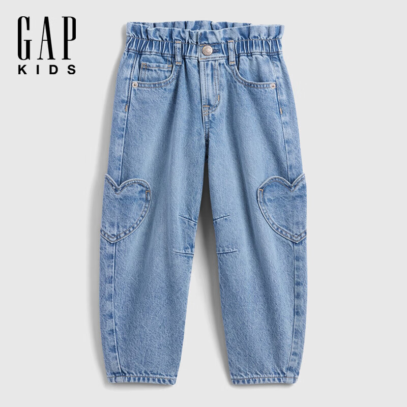 Gap/盖璞 781389 棉质爱心花苞腰头 儿童长裤