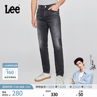 Lee A08791 舒适中腰锥形 深灰色 33码 男士牛仔裤